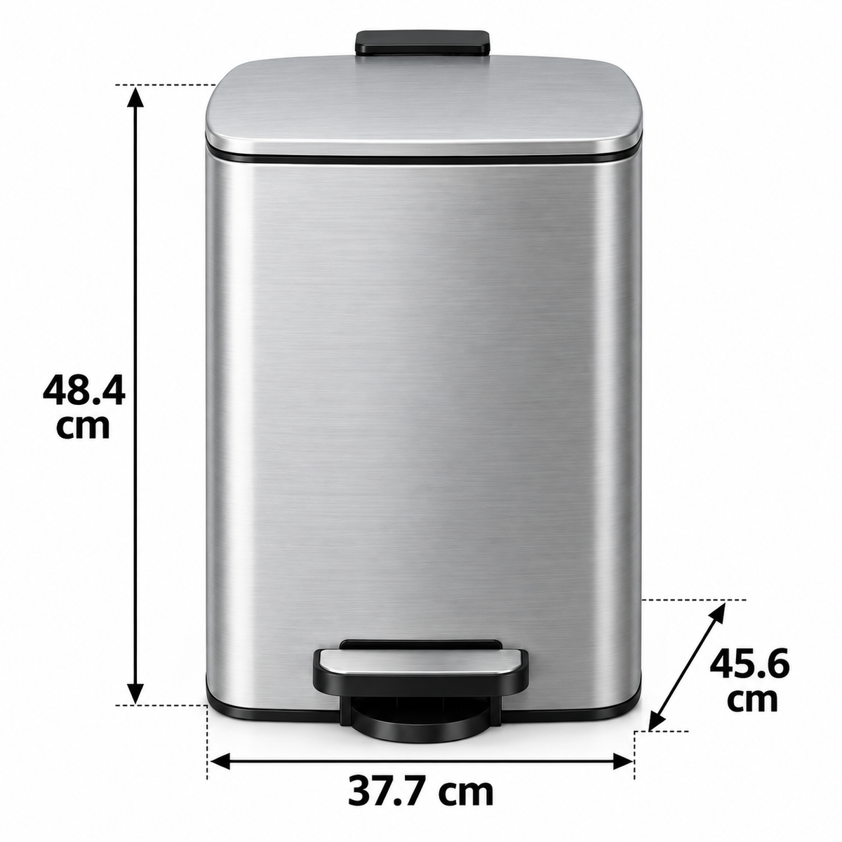 Poubelle couleur argentée 40 litres - Skoggio