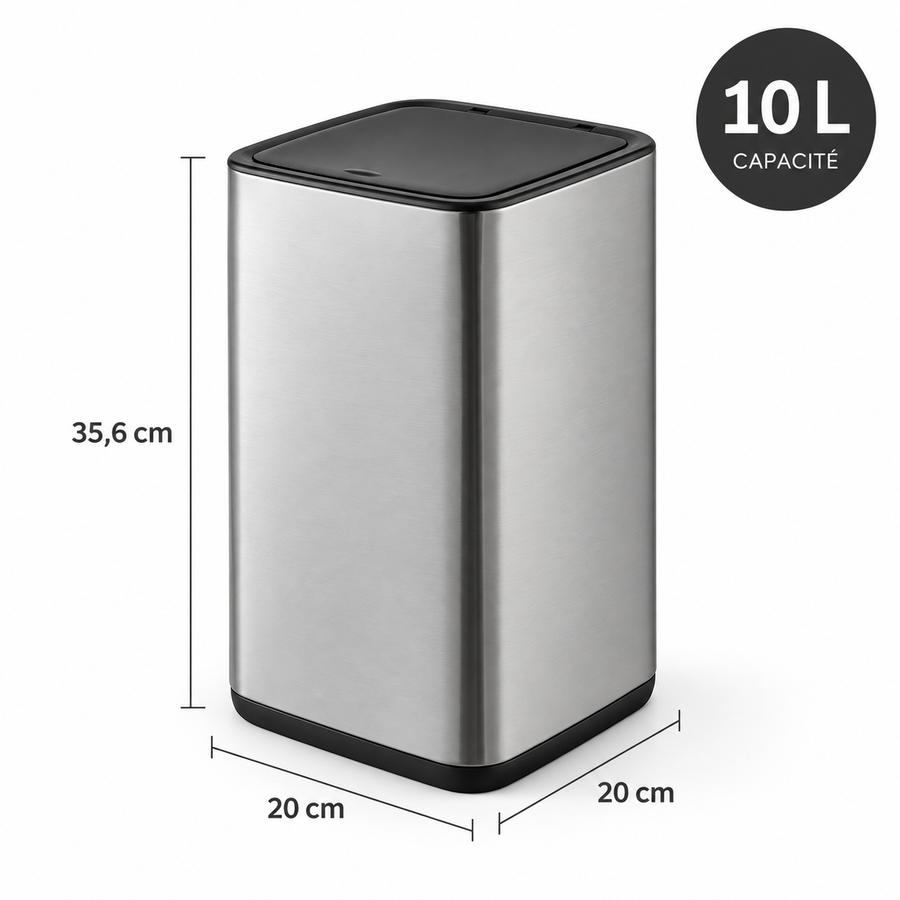 Poubelle inox dans une salle de bain