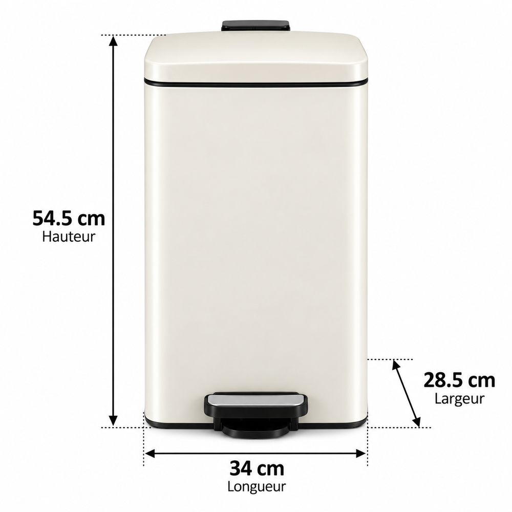 Poubelle beige 30 litres - Skoggio