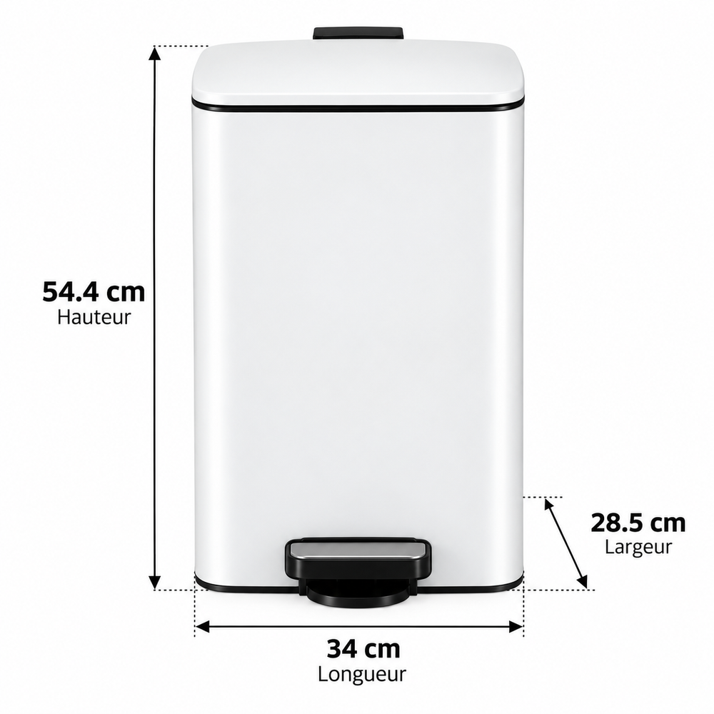 Poubelle blanche 30 litres - Skoggio