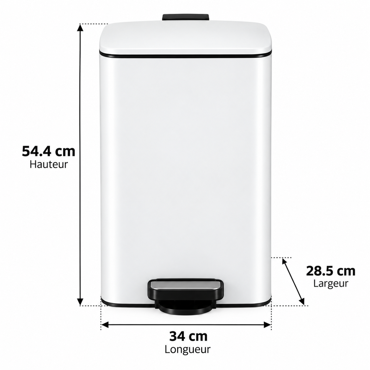 Poubelle blanche 30 litres - Skoggio
