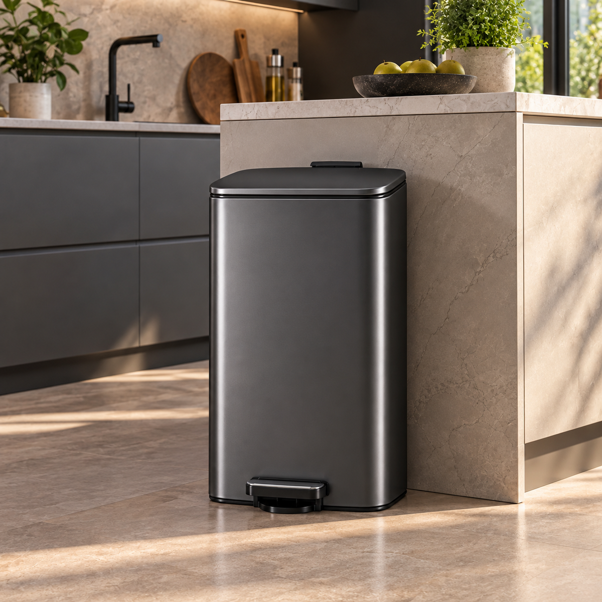 Poubelle 30 litres noire - Skoggio