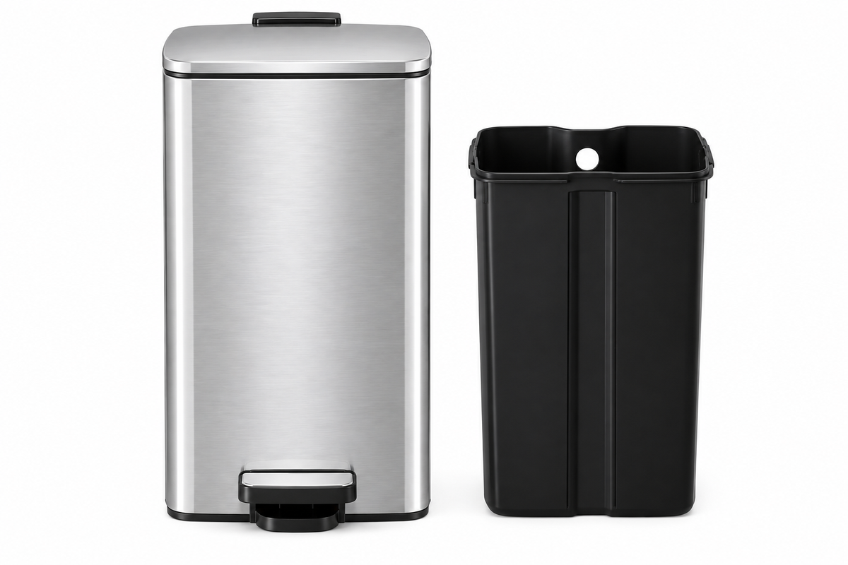Poubelle couleur argent 30 litres - Skoggio