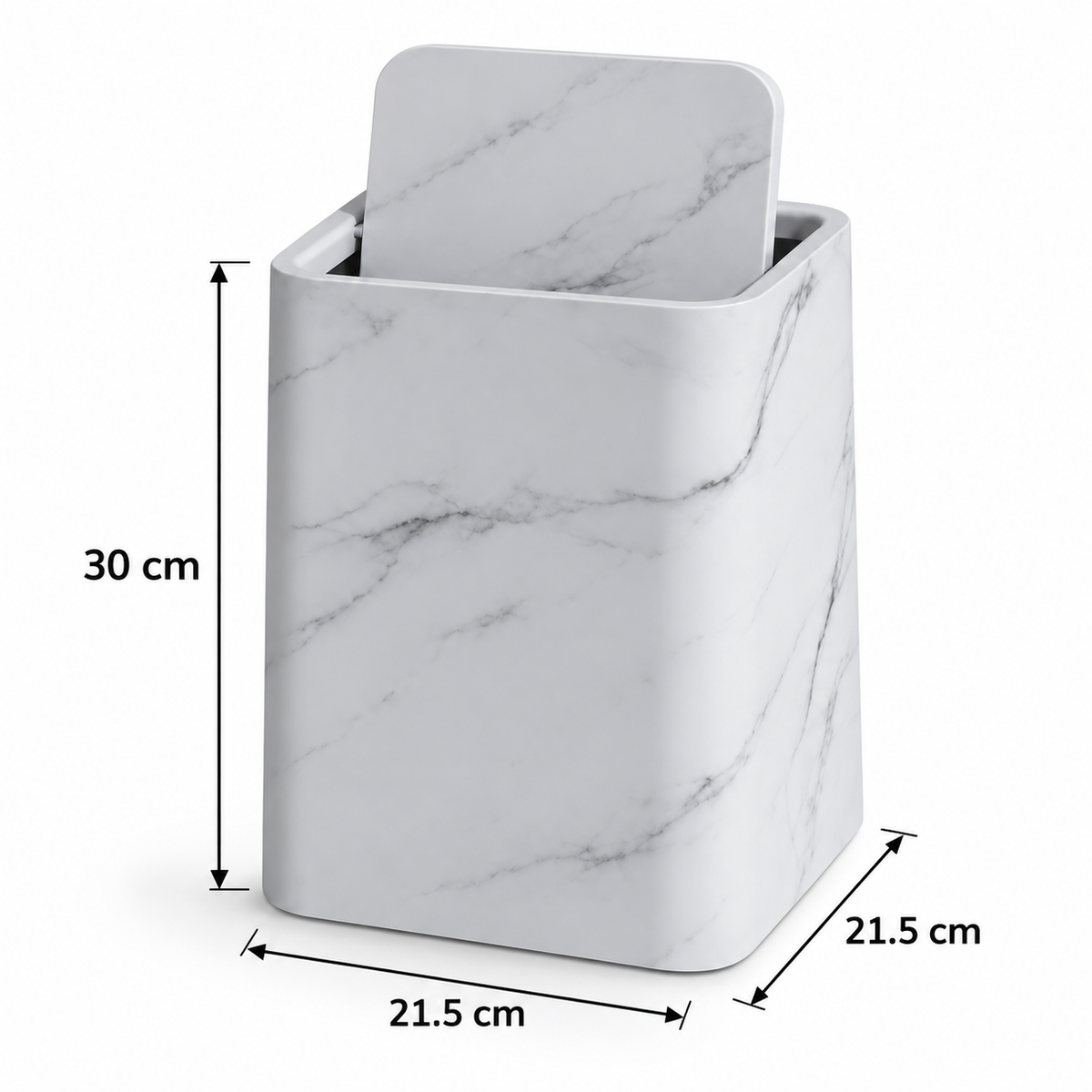 Poubelle effet marbre blanc - Skoggio
